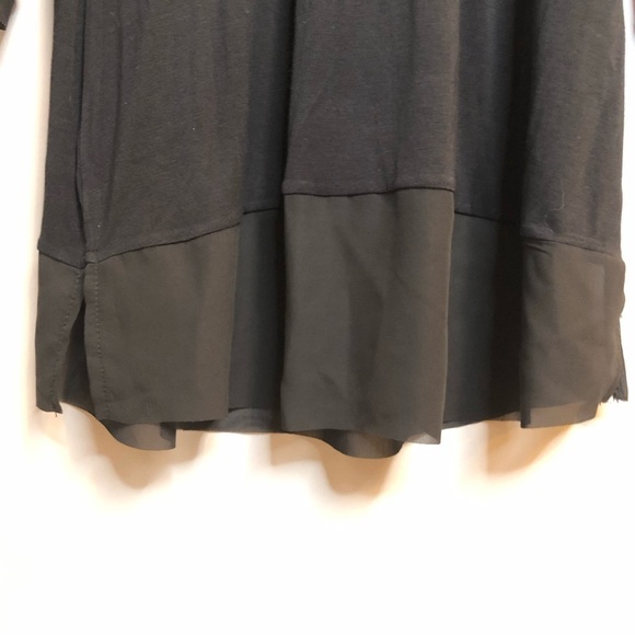 Belldini Black Shirt Oversized Sheer Edging Sz M - Picture 6 of 8